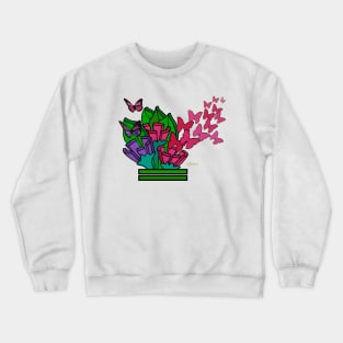 Flowers and Butterflies Crewneck Sweatshirt